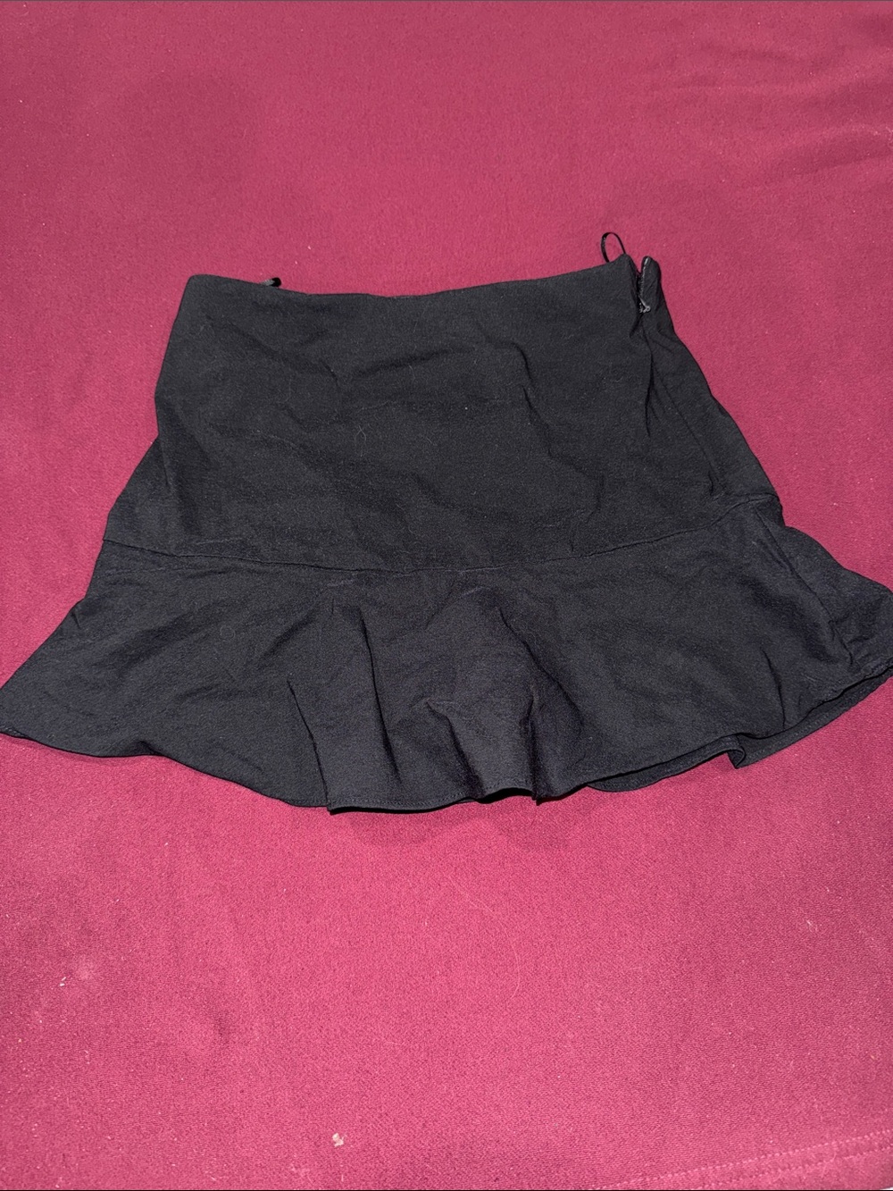 Zara Black Flared Ruffle Hem Skirt